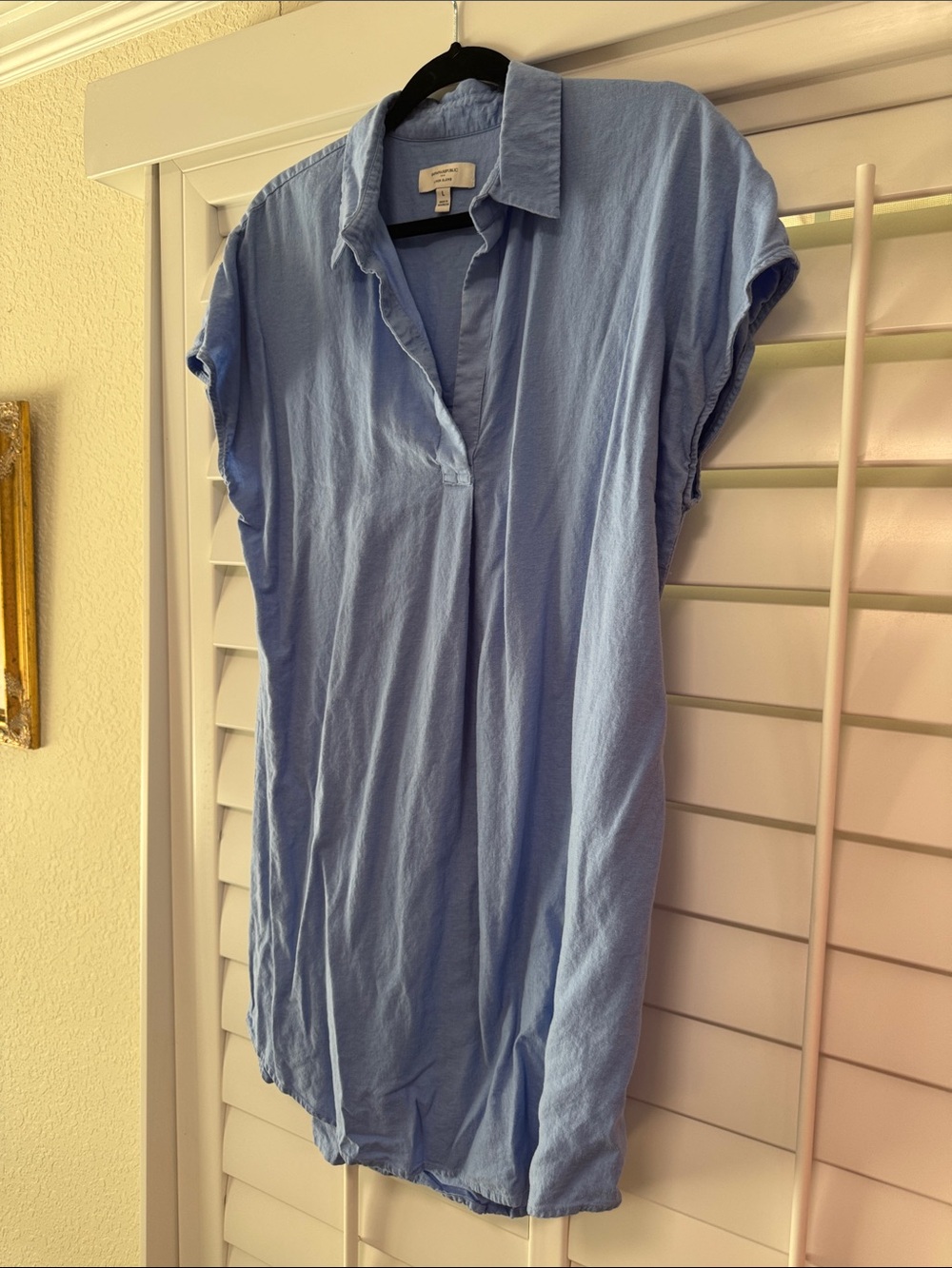 Banana Republic linen blend Light Blue Women's Collared shirt dress